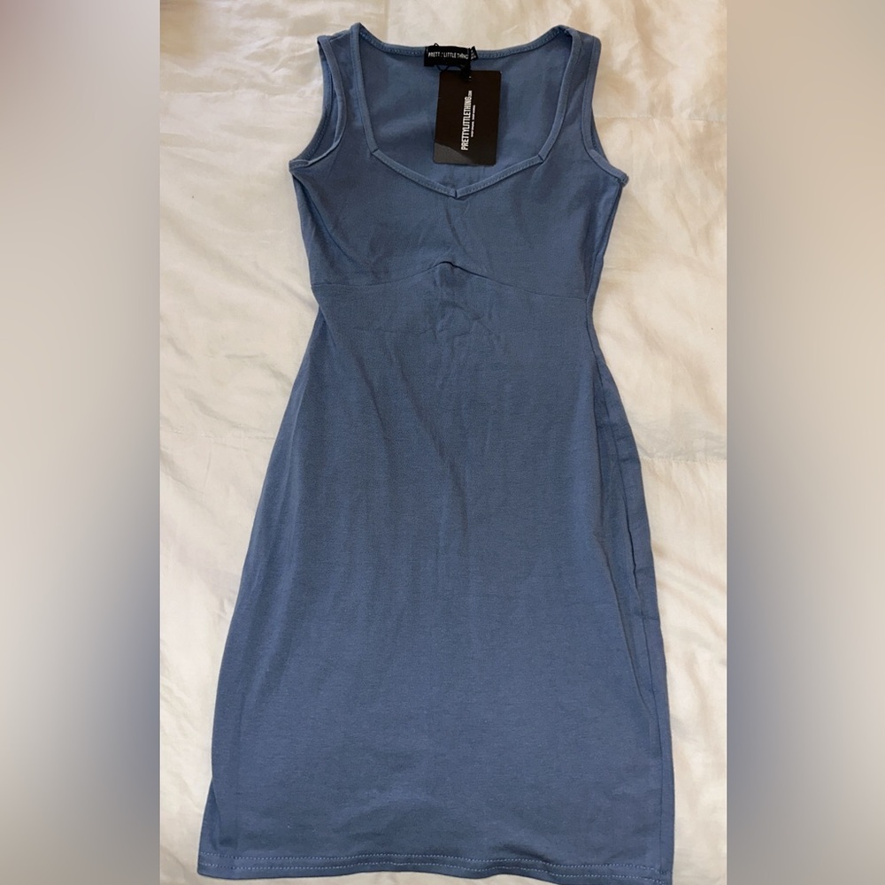 PLT blue cotton mini dress